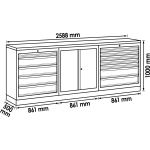 Σύνθετο έπιπλο - πάγκος συνεργείου μήκους 2,60μ. HAZET-VIGOR V6000-3P1XL-X