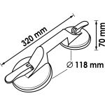 Λαβή με βεντούζες για τη μεταφορά παρμπρίζ ή διάφορων αντικειμένων - διπλή HAZET-VIGOR