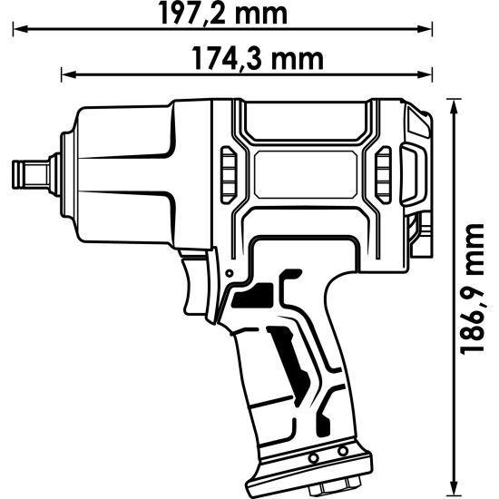 Αερόκλειδο 1/2” ΜΙΝΙ 120 kg + Αερόκλειδο 1/2” 172 kg HAZET-VIGOR 