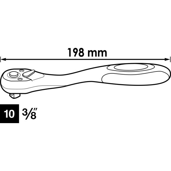 Καστάνια αναστρεφόμενη 3/8'' HAZET-VIGOR