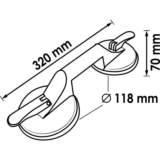 Λαβή με βεντούζες για τη μεταφορά παρμπρίζ ή διάφορων αντικειμένων - διπλή HAZET-VIGOR
